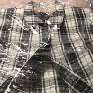 Jones New York Black and White Plaid Button Down Shirt